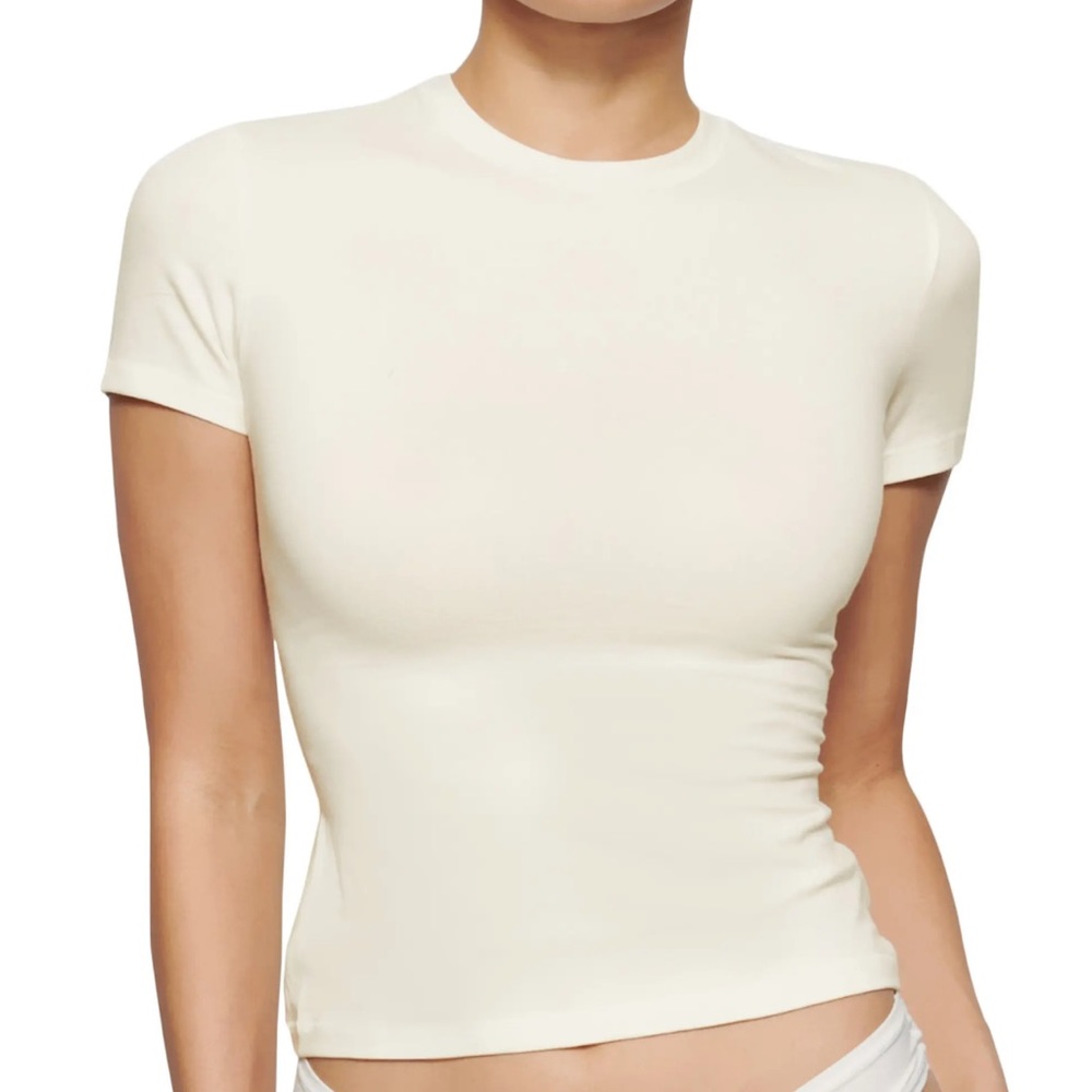 Skims Cotton Jersey T-shirt in Bone